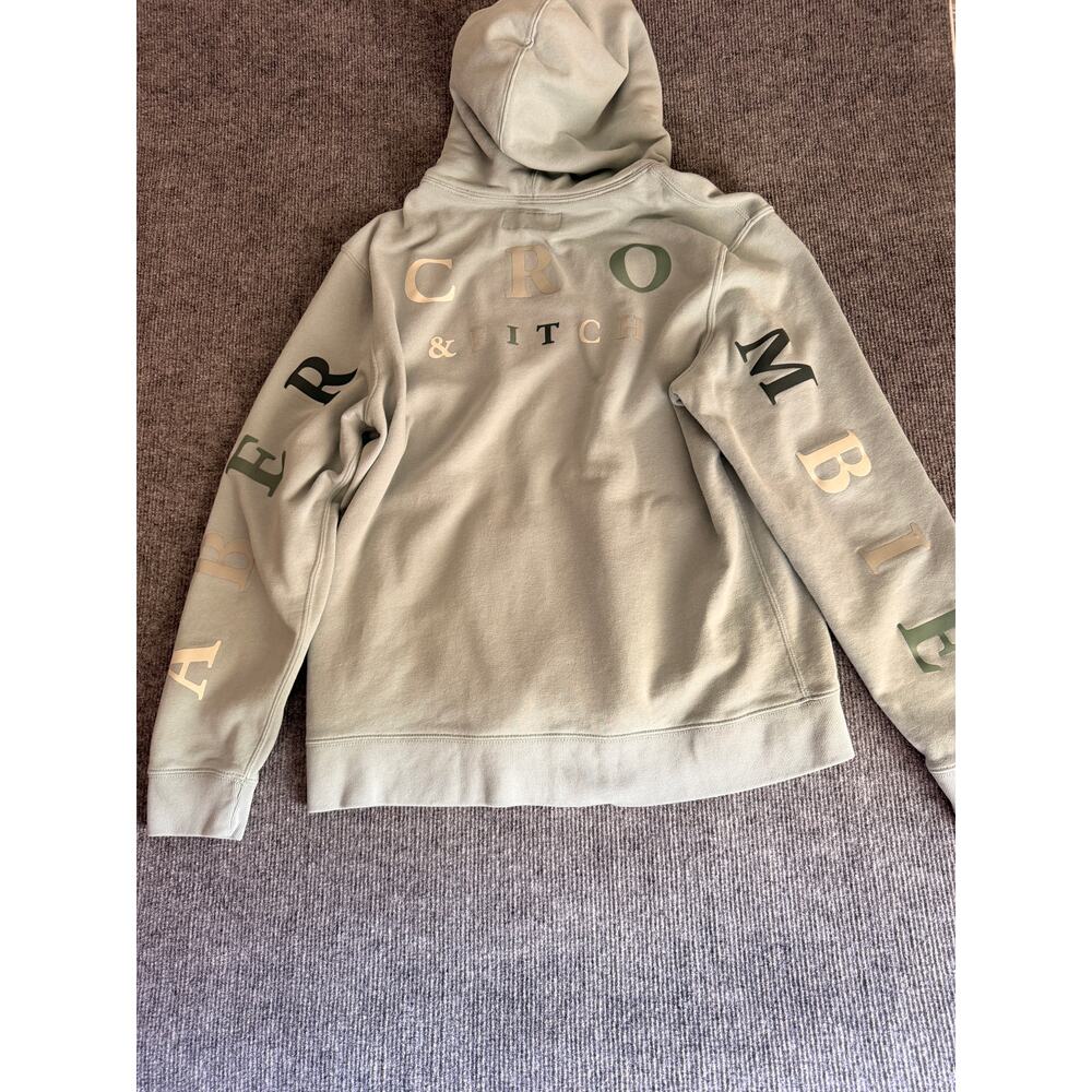 are Vintage Abercrombie & Fitch Graphic Hoodie  Sage Green / Light Grey Sz L